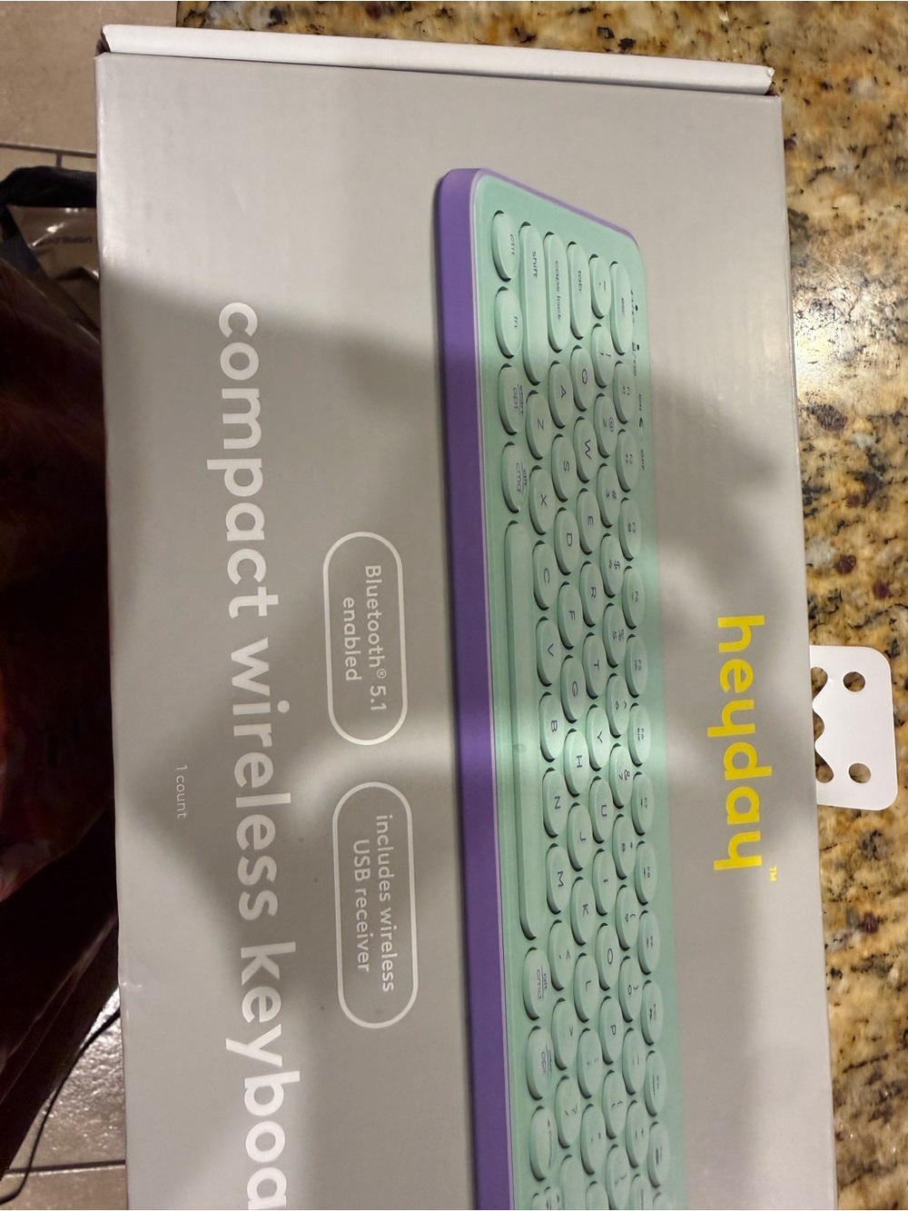 heyday Compact Wireless Keyboard in Mint Green & Lavender new
